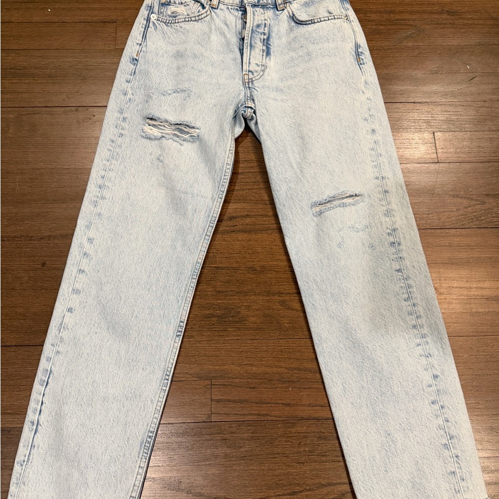 Like New Anine Bing Distressed Straight Leg jeans, 25